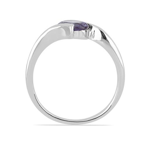 STERLING SILVER SYNTHETIC ALEXANDRITE GEMSTONE RING